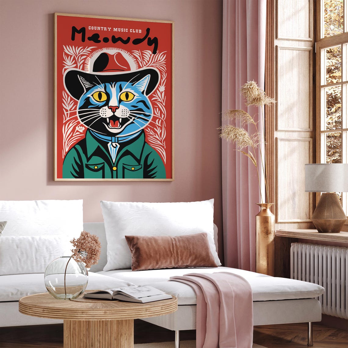 Country Cat Cowboy Poster Meowdy Country Music Club Art Print Rustic Western Decor Cat Lovers Gift Country Music Fan Gift Airbnb Decor - Image 5