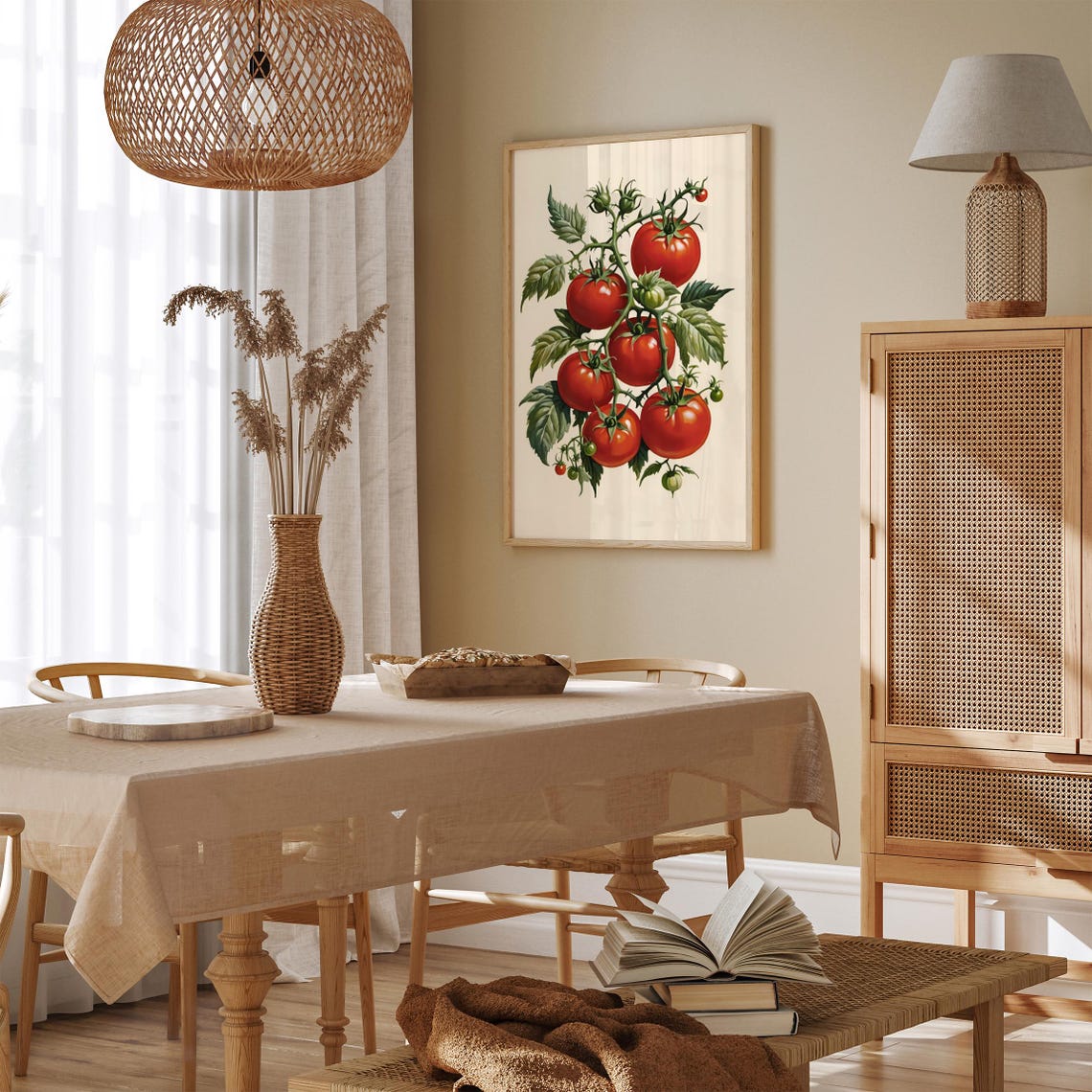 Vintage Red Tomato Vine Botanical Illustration Kitchen Decor Poster - Image 6