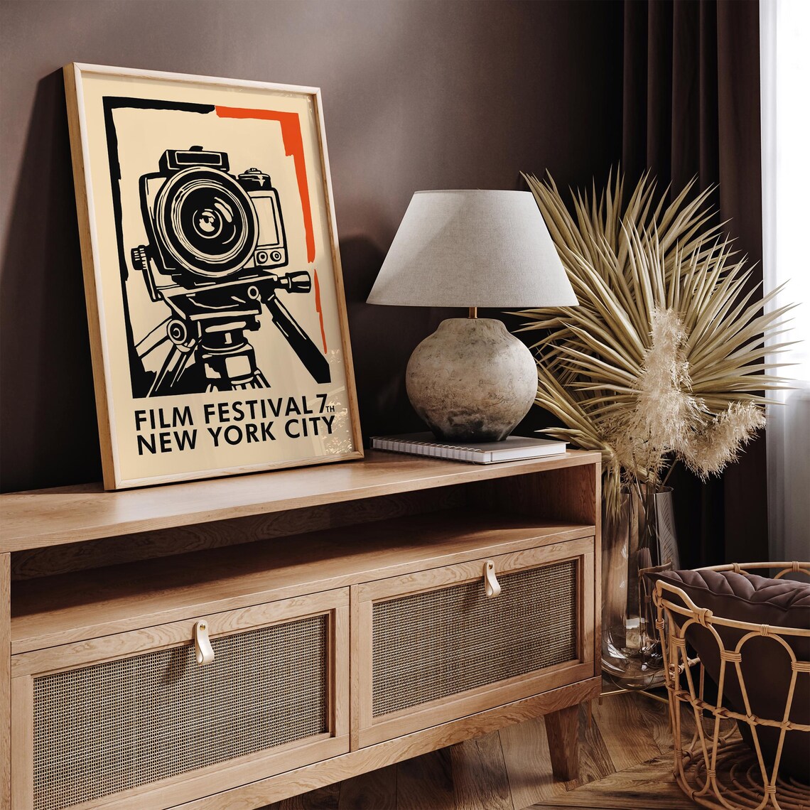 Film Festival 7th New York City Retro Camera On Tripod Poster - Image 2