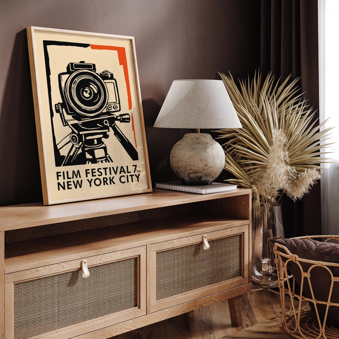 Retro Movie Festival Poster Nyc Film Festival Print Giclee Reproduction Movie Art Print Vintage Film Festival Old Movie Airbnb Decor - Image 2