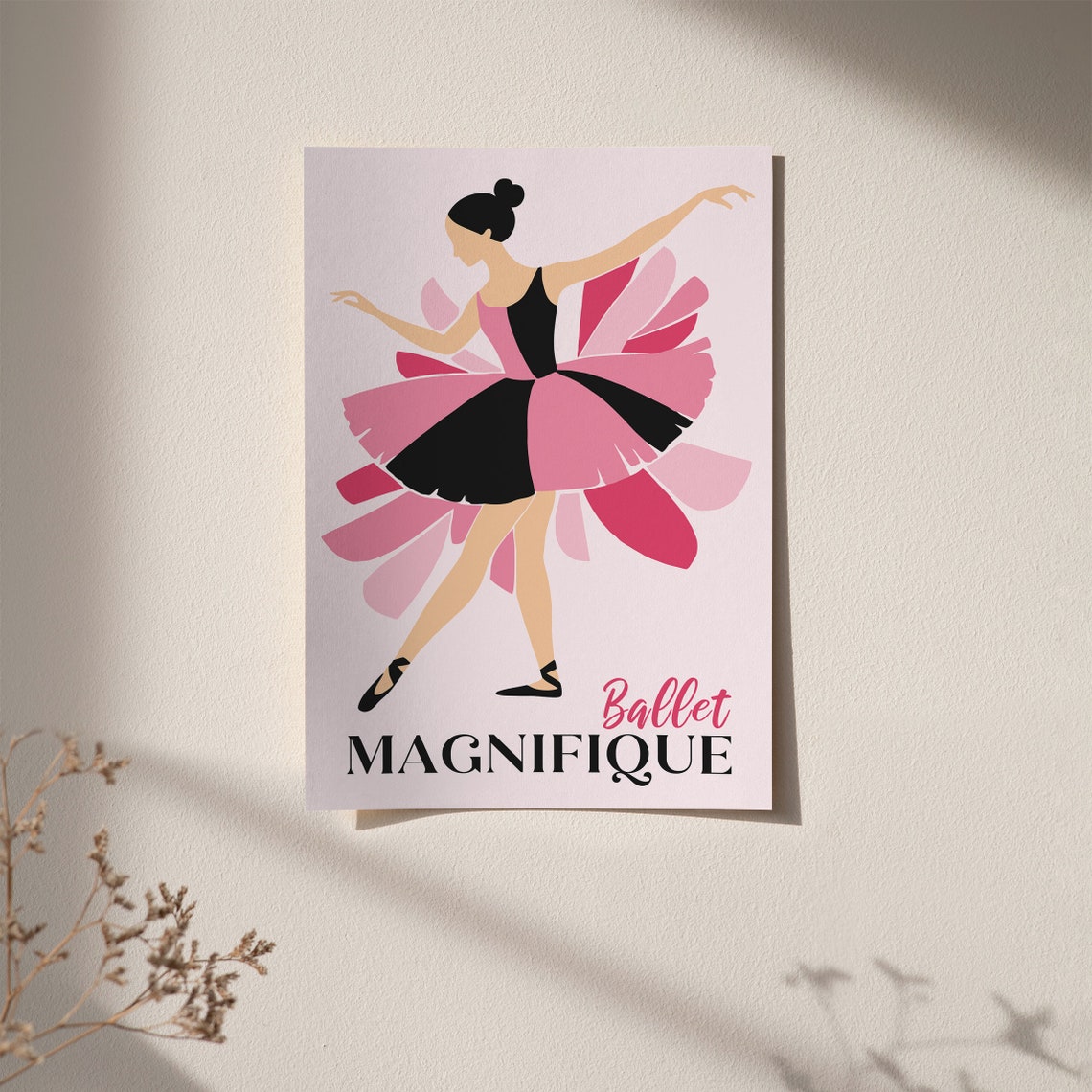 Delightful Ballet Magnifique Pink and Black Tutu Dancer Poster - Image 5