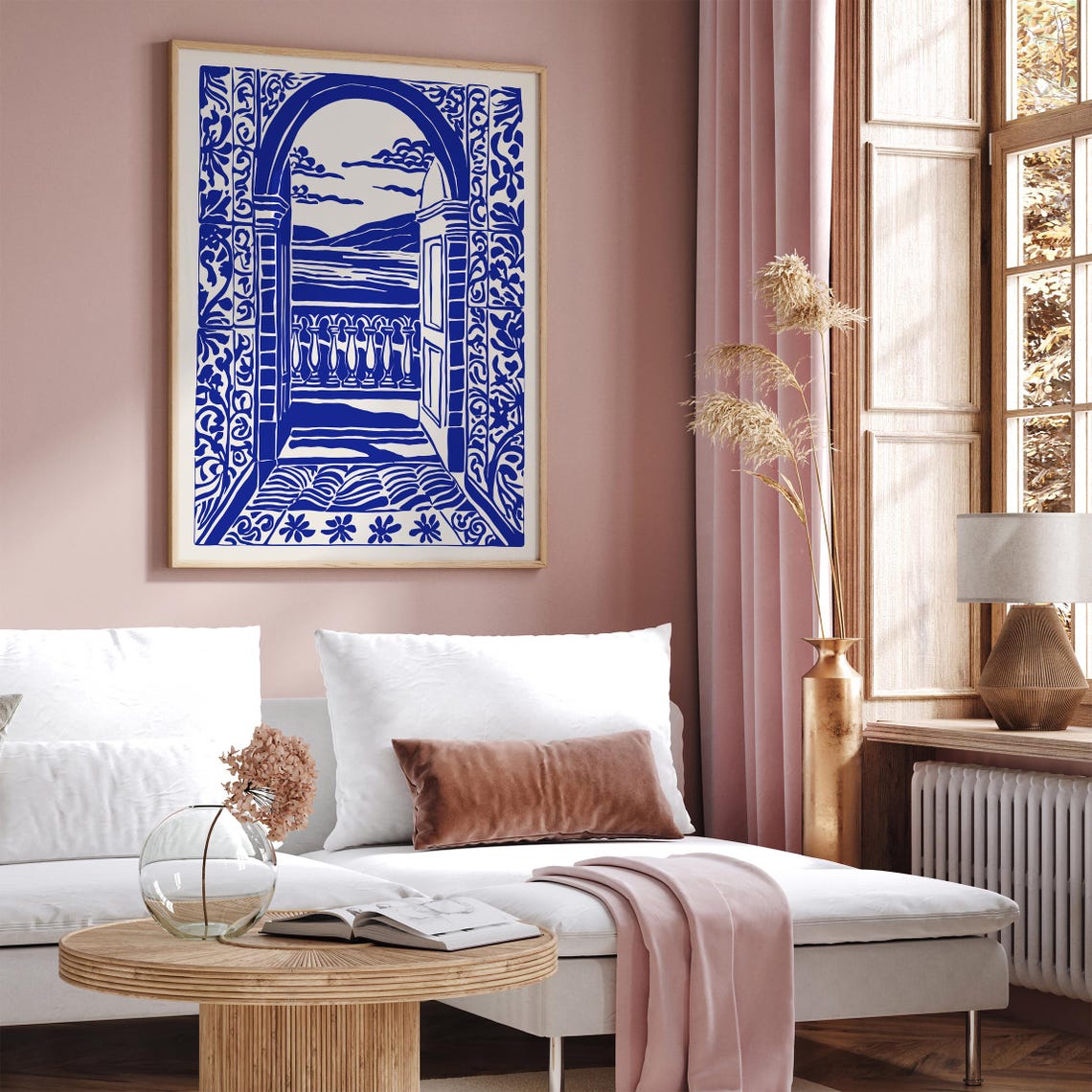 Romantic La Vacanza Italiana Indigo Archway Coastal View Poster - Image 4