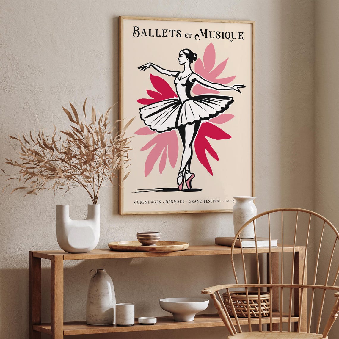 Trendy Copenhagen Ballet Poster Elegant Ballerina Art Print Ballets Et Musique Festival Wall Art Scandinavian Dance Decor Ballet Gifts - Image 2