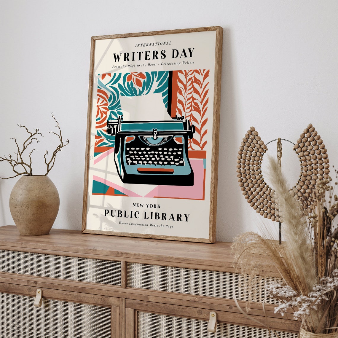 International Writers Day New York Public Library Typewriter Poster - Image 6
