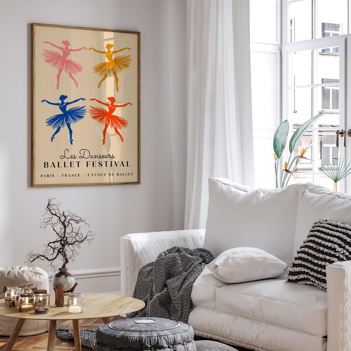 Les Danseurs Paris Ballet Festival Four Colorful Ballerinas Poster - Image 6