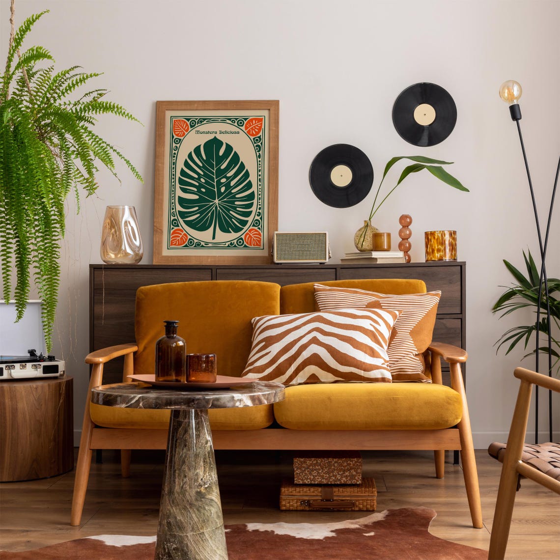 Monstera Deliciosa Green Leaf Vintage Botanical Home Decor Poster - Image 4