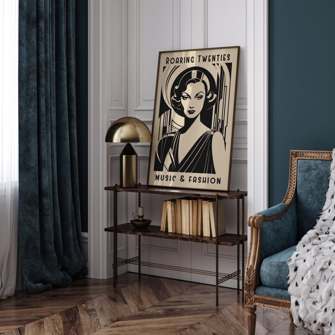 Roaring Twenties French Music Fashion Poster Vintage Art Deco Exhibitionwall Art 1920s Fashion Poster Airbnb Wall Decor - Image 5