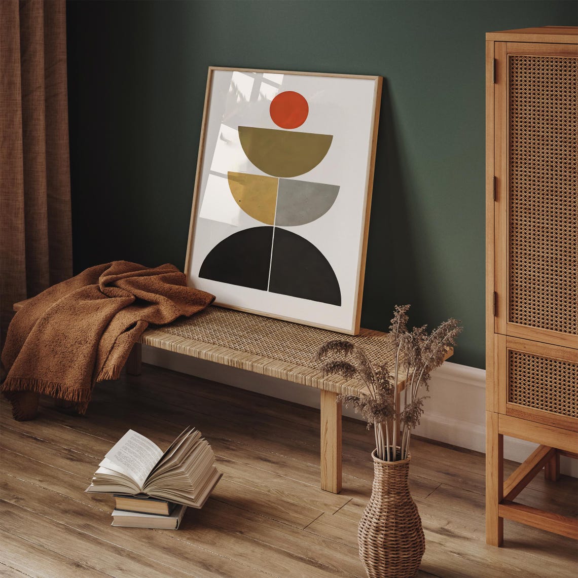 Warm Minimalist Earth Tone Geometric Half Circles Modern Poster - Image 5