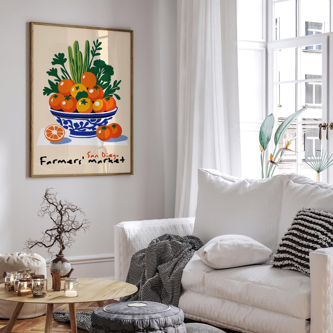San Diego Farmers Market Orange Citrus Bowl Kitchen Decor Poster - Image 3