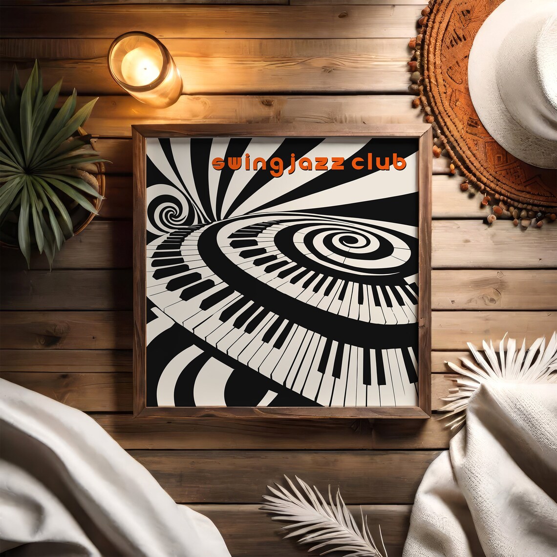 Swing Jazz Club Art Print Square Music Print Retro Wall Art Music Poster Jazz Music Wall Art Musician Gift Gift For Dad Geometric Art - Image 5
