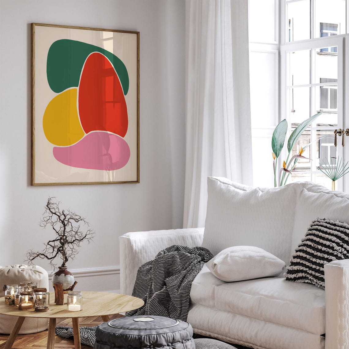 Colorful Organic Shapes Mid-Century Modern Abstract Art Poster - Image 4