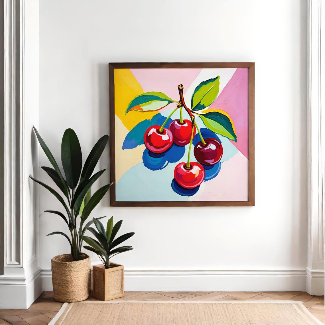 Vibrant Pop Art Cherry Poster With Bold Colorful Brushstrokes - Image 3
