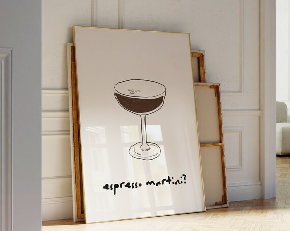 Espresso Martini Print, Cocktail Bar Art Print