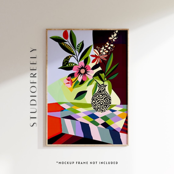 Matisse Inspired Bouquet Poster | Fauvist Floral Still Life Bold Art
