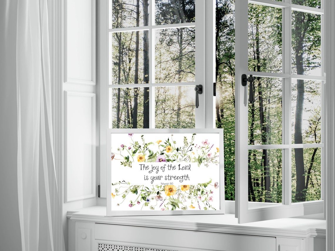 The Joy of the Lord Is Your Strength Nehemiah 8 10 Wildflower Poster - Image 2