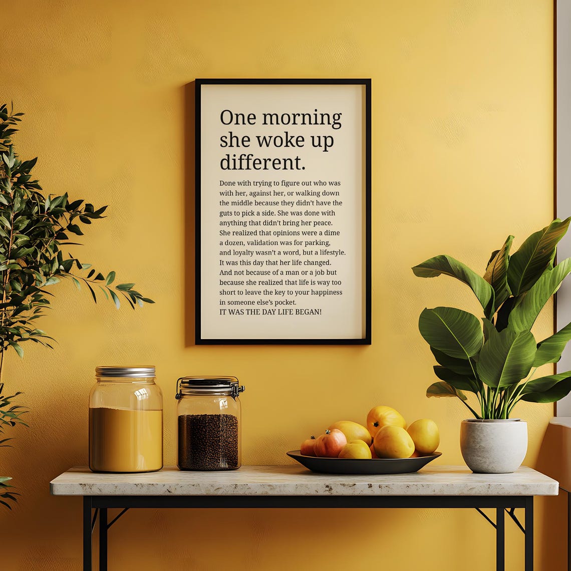 One Morning She Woke Up Different Feminist Empowerment Quote Poster - Image 2