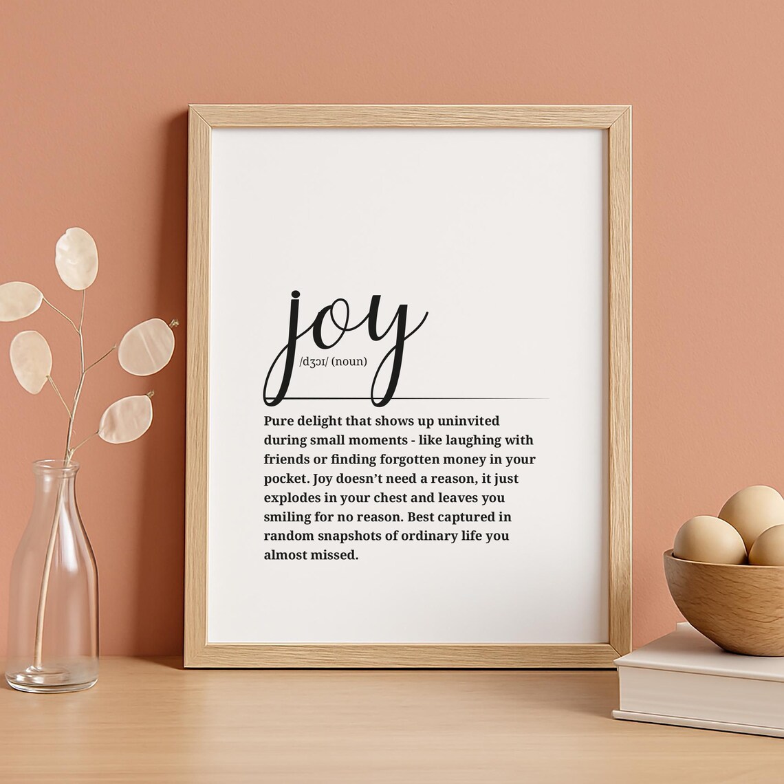 Joy Dictionary Definition Funny Noun Script Typography Wall Decor Poster - Image 6