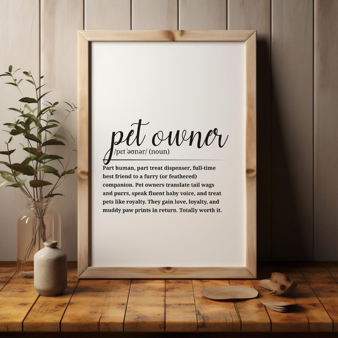 Pet Owner Definition Funny Dictionary Noun Decor Dog Cat Lover Poster - Image 3