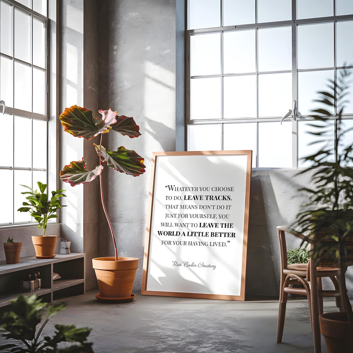 Ruth Bader Ginsburg Leave Tracks Legacy Empowering Quote Wall Poster - Image 2