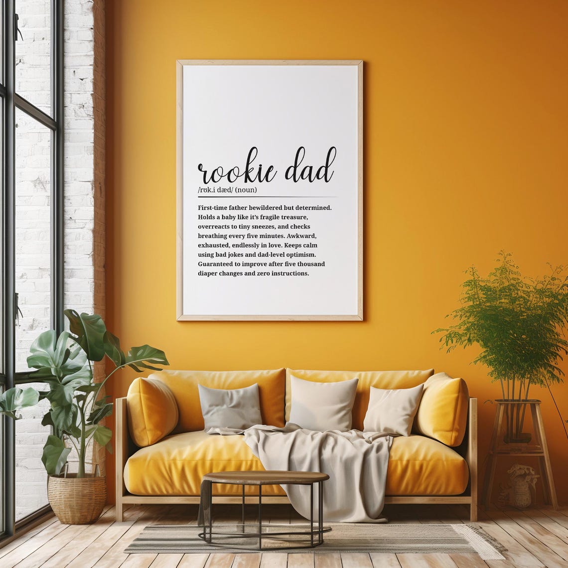 Rookie Dad Definition Poster Funny Wall Art Decor New Father Gift - Image 6