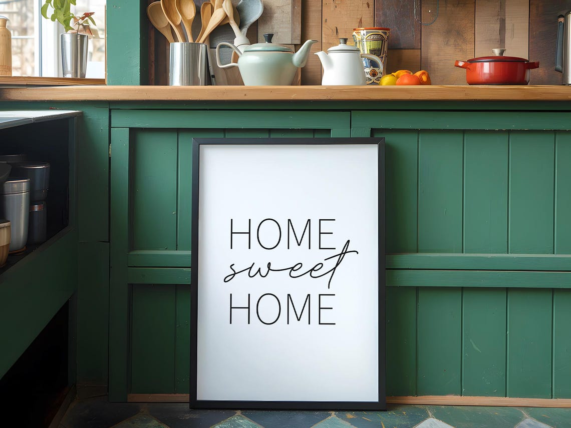 Home Sweet Home Minimalist Thin Type Modern Kitchen Quote Poster