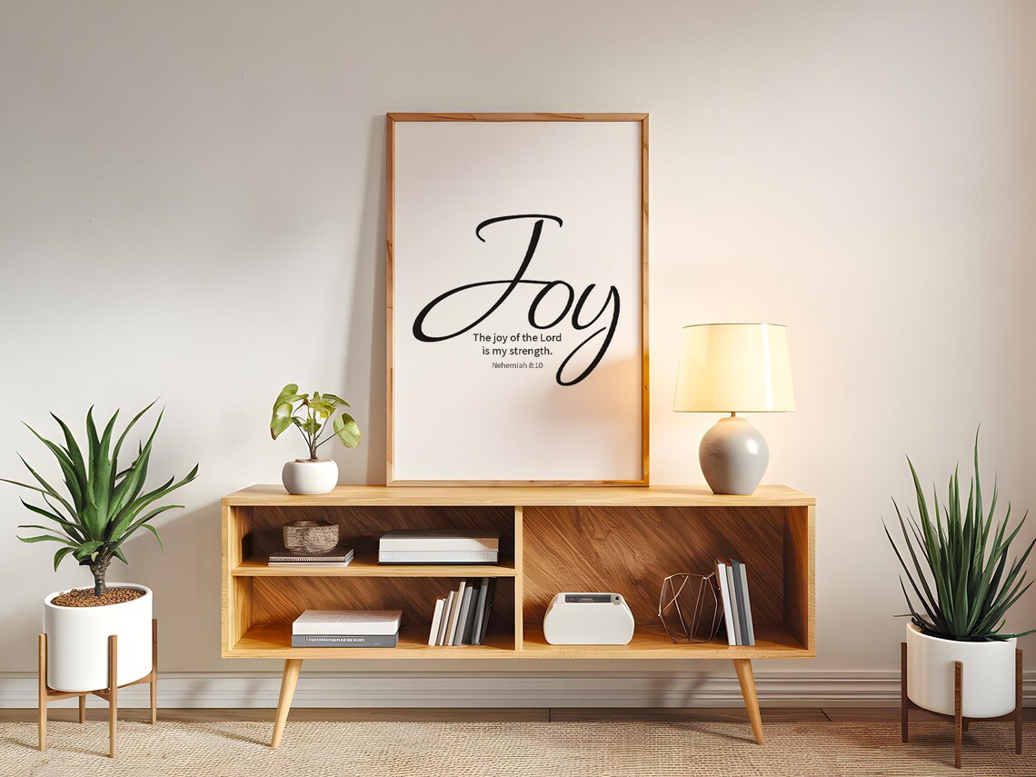 The Joy Of Lord Is My Strength Wall Art Nehemiah 810 Decor Scripture Print Bible Verse - Image 5