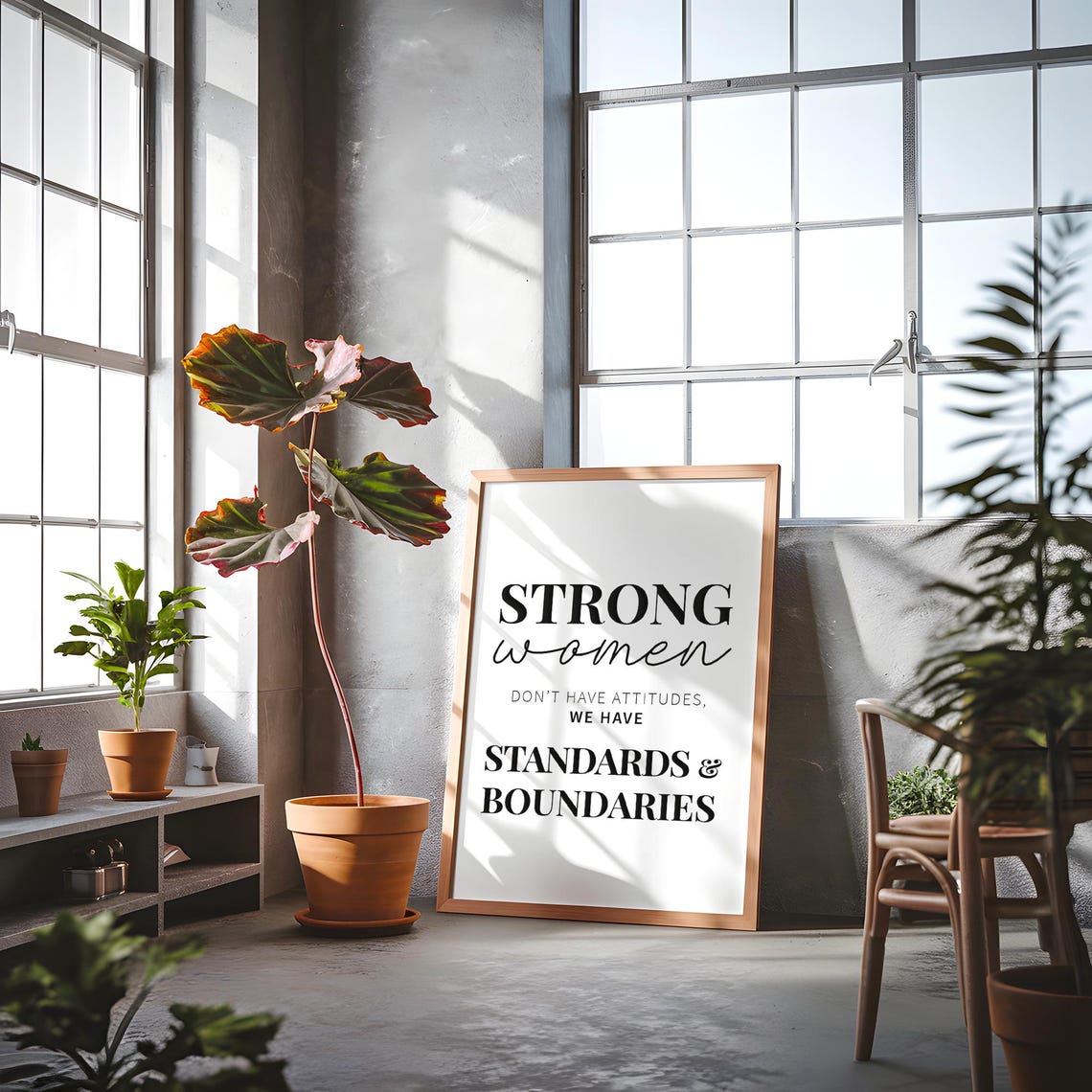 Strong Women Dont Have Attitudes Wall Art Feminist Decor Woman Empowerment Quote - Image 2