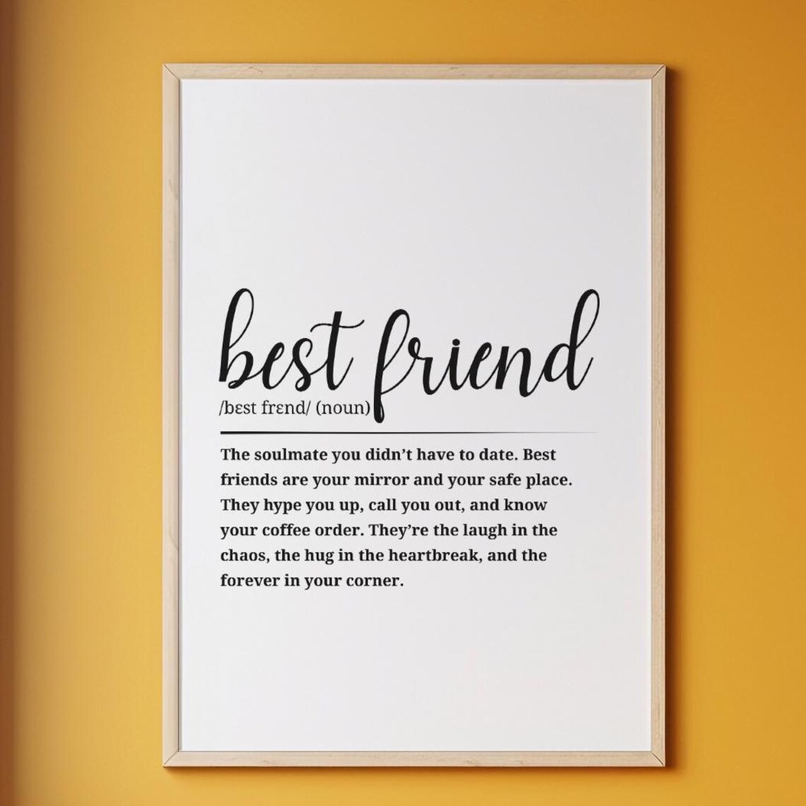 Funny Best Friend Definition Dictionary Humor Poster Friendship Gift
