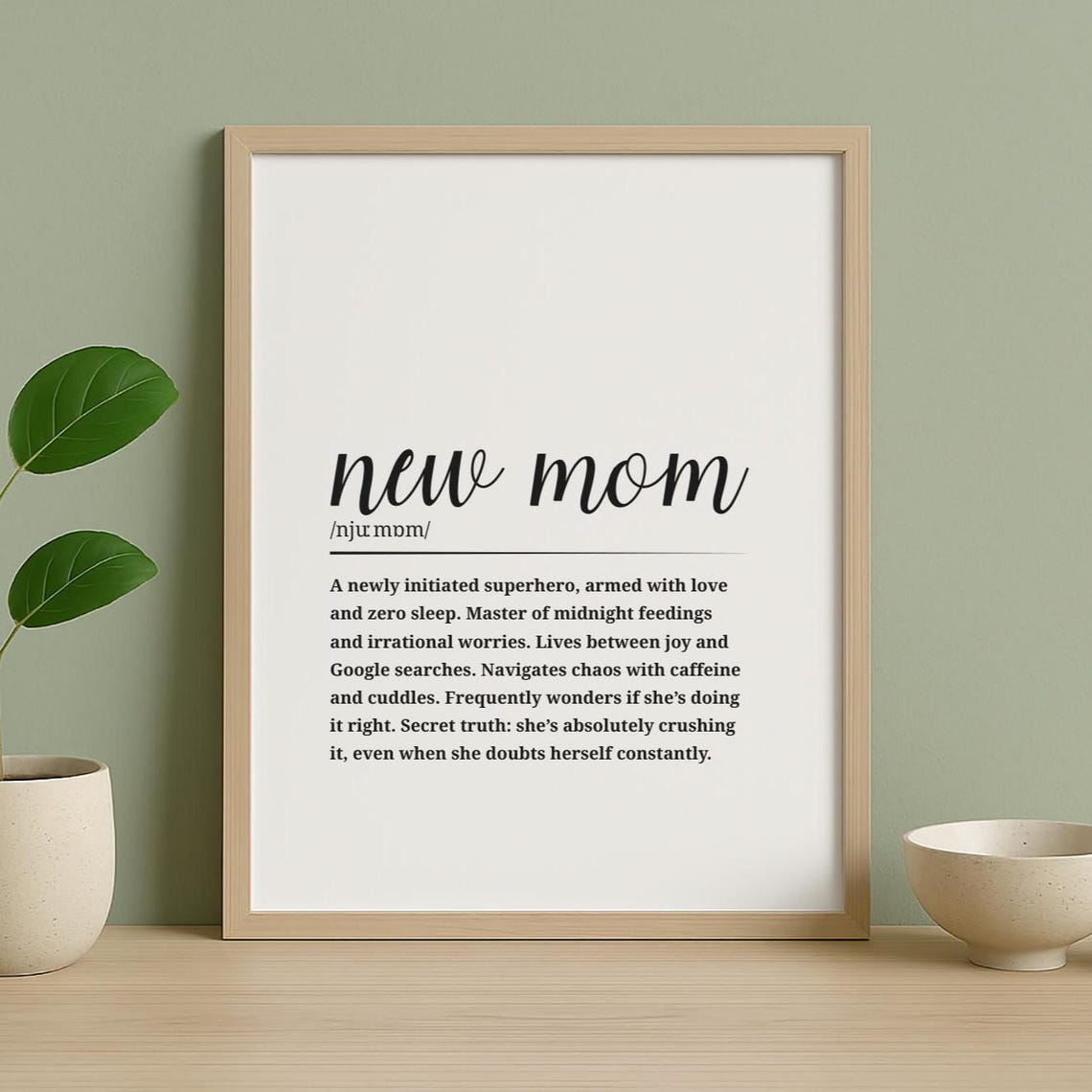 Funny New Mom Definition Dictionary Entry Humor Wall Poster Gift - Image 6