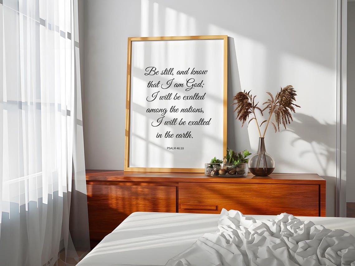 Psalm 46 10 Be Still and Know That I Am God Scripture Poster - Image 2