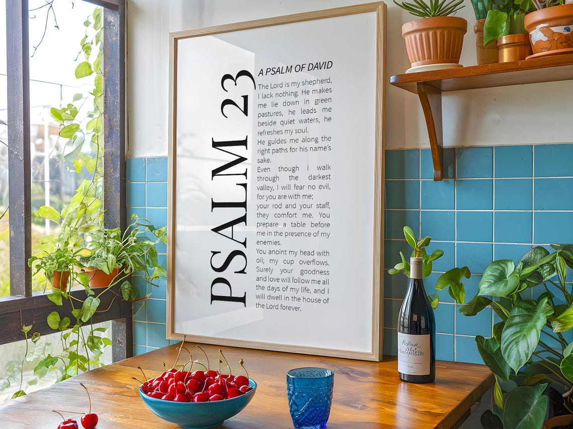 Psalm 23 The Lord Is My Shepherd Full Text Modern Scripture Poster - Image 4