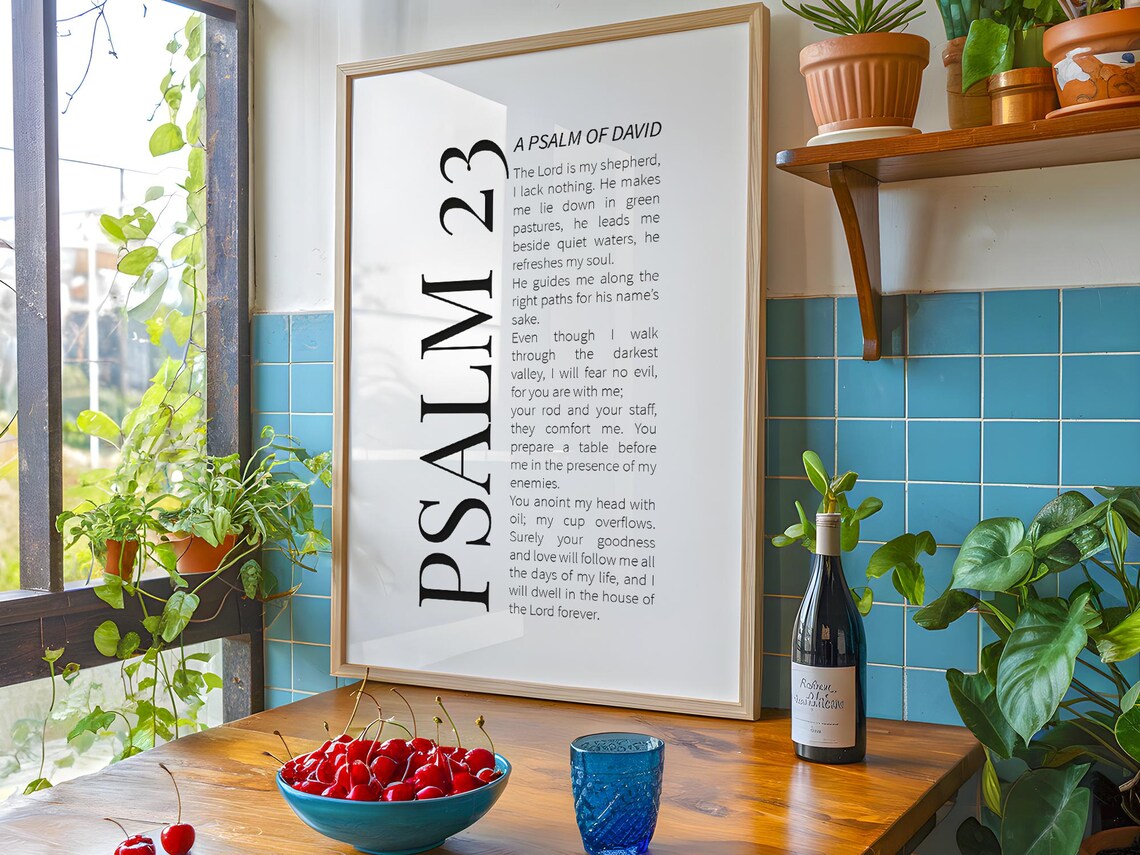 Psalm 23 Wall Art The Lord Is My Shepherd Decor Modern Christian Print Bible Verse - Image 4