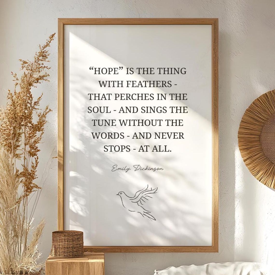 Emily Dickinson Hope Is The Thing With Feathers Poem Dove Quote Poster - Image 6