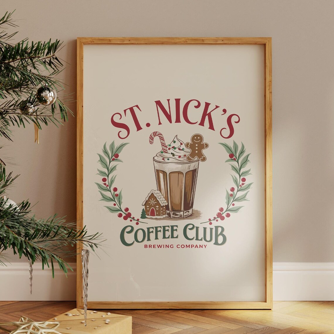 St Nicks Coffee Club Festive Christmas Kitchen Art