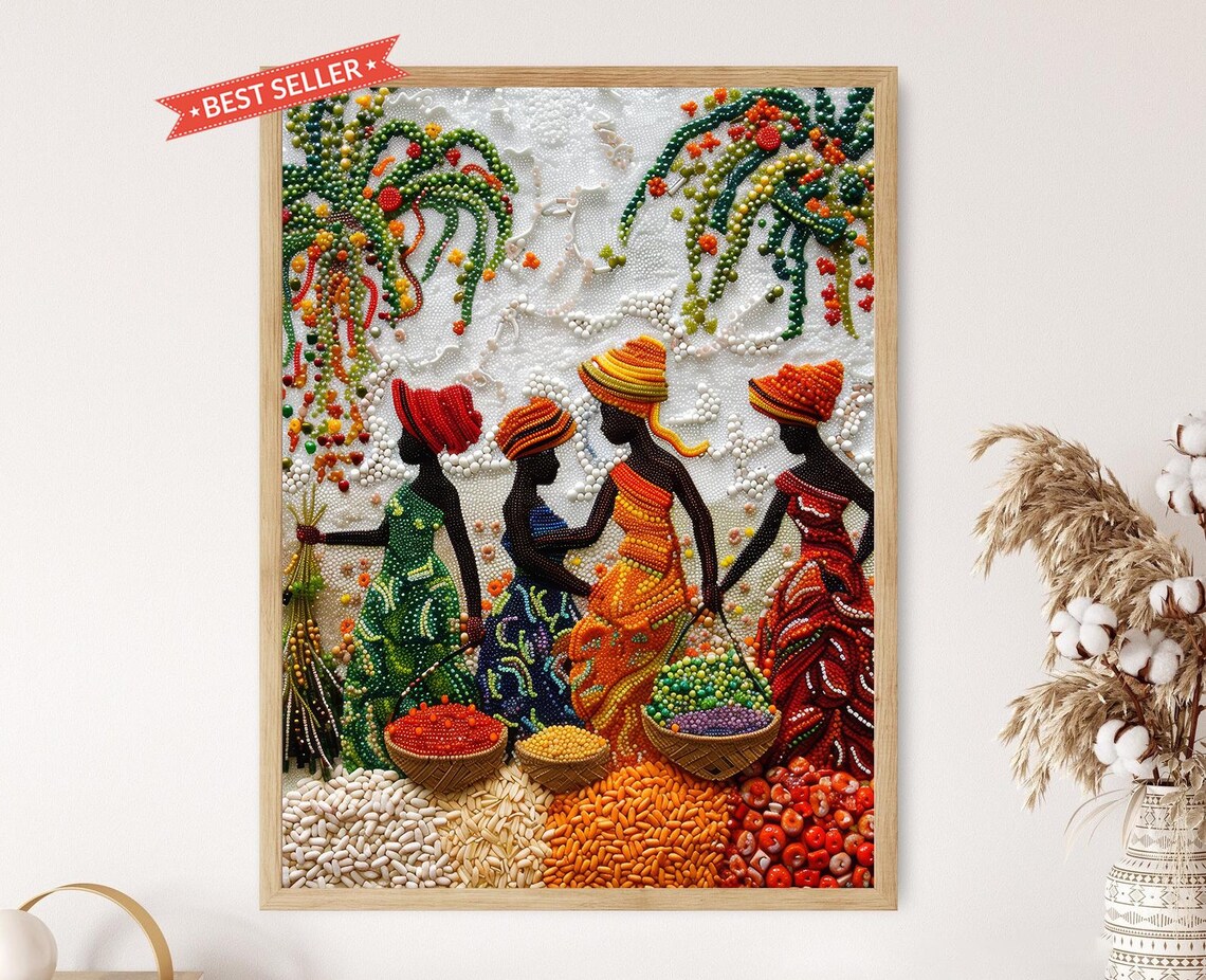 Nigerian Jollof Rice Art Print, African Kitchen Decor