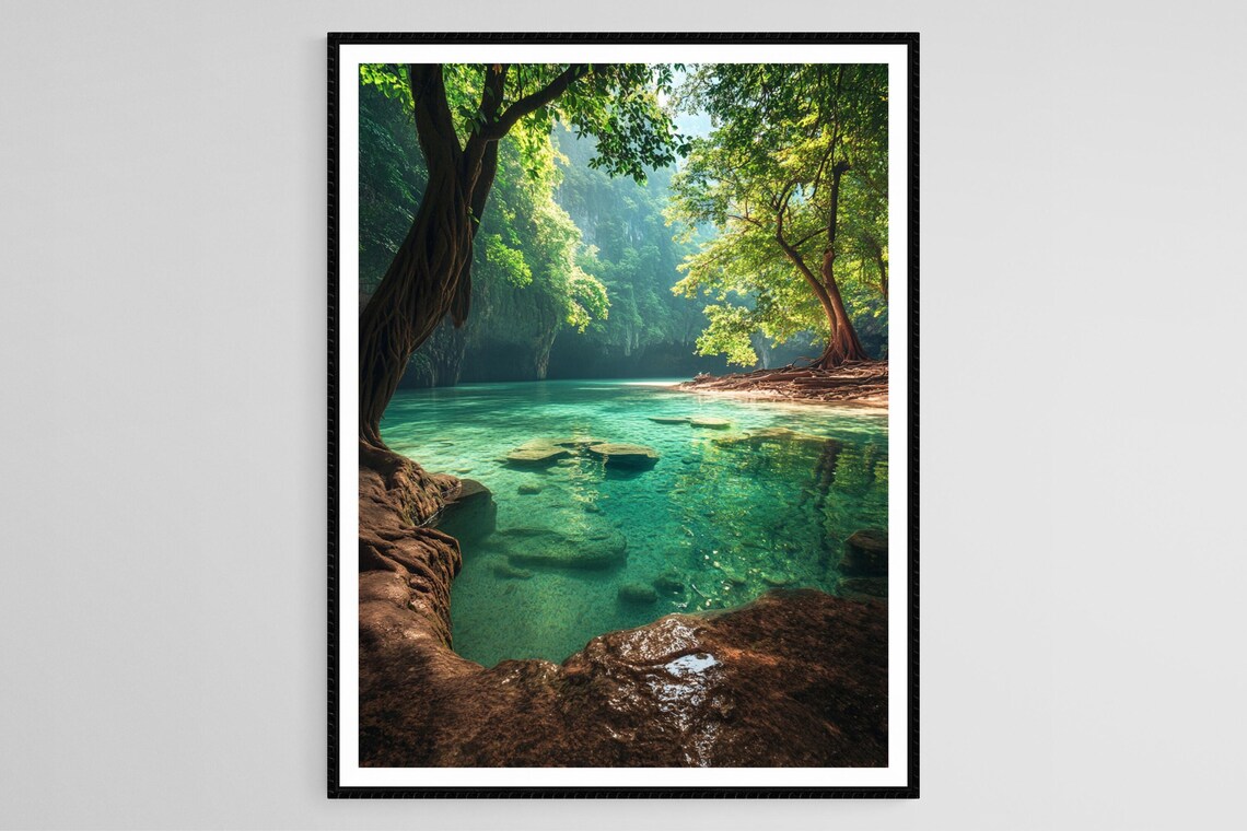 Emerald Pool, Krabi Thailand Travel Poster