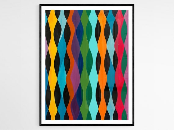 Abstract Geometric Depth Print Vibrant Complex Pattern Design Artwork Eye Catching Office Wall Decor Creative Anniversary Gift