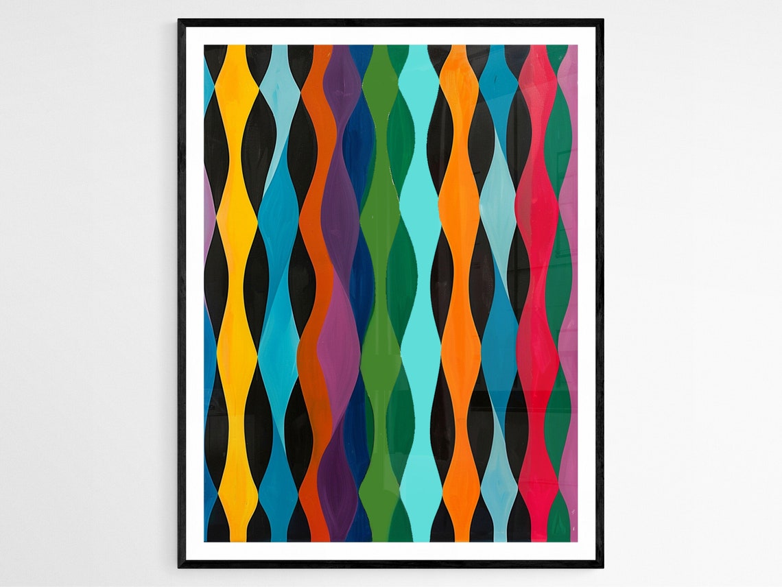 Abstract Geometric Depth Print Vibrant Complex Pattern Design Artwork Eye Catching Office Wall Decor Creative Anniversary Gift