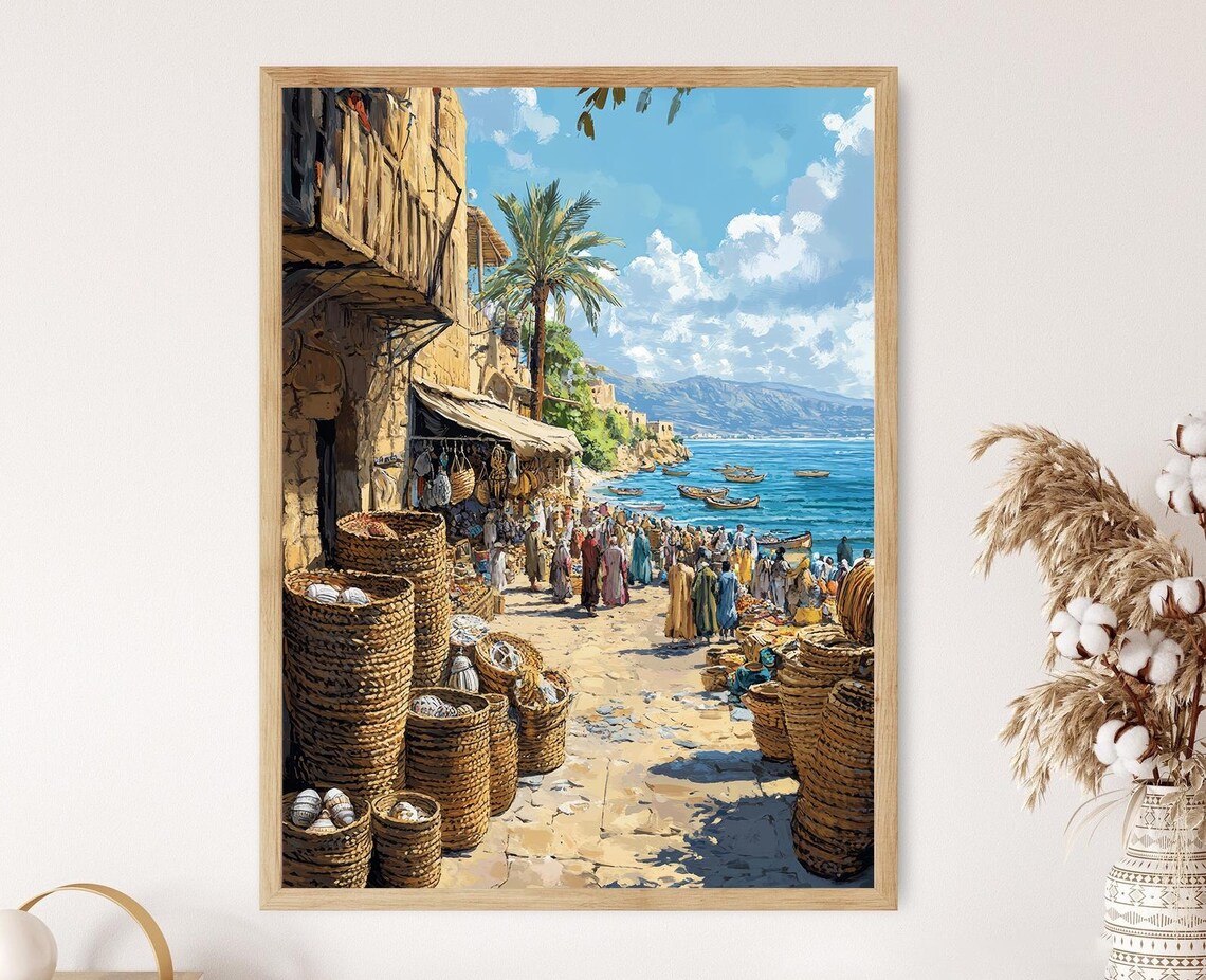 Latakia Bazaar With Coastal Crafts, Syrian Decor