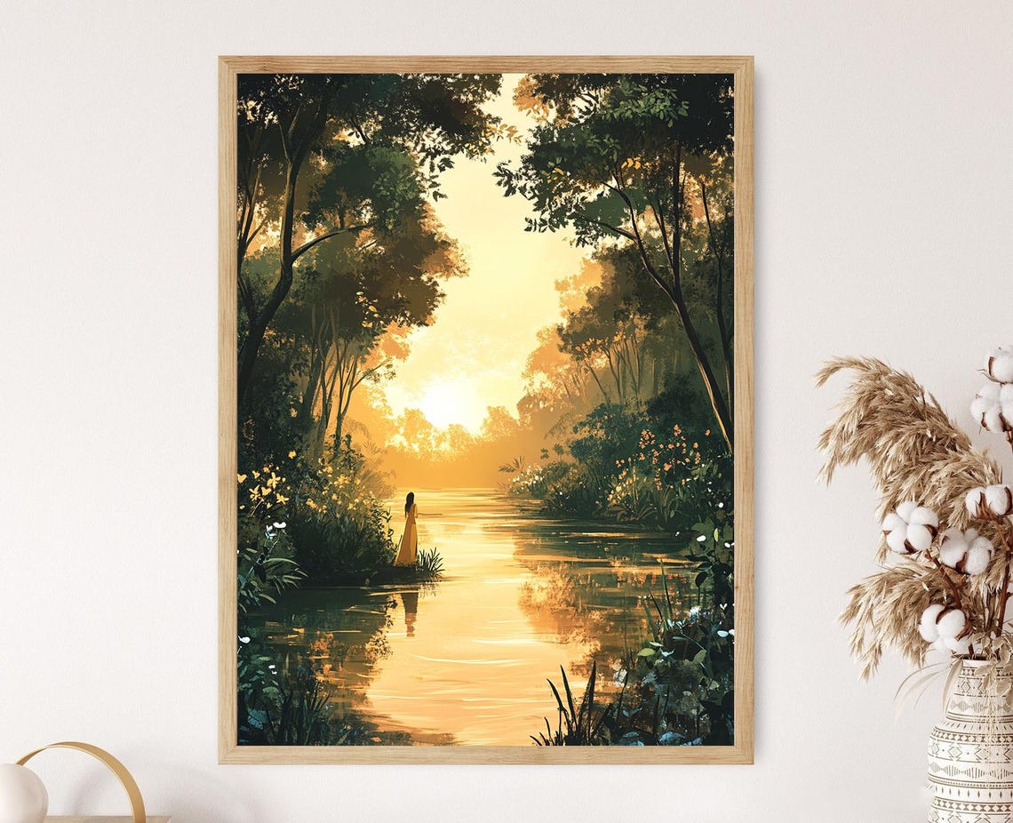 Sundarbans Mangrove Forest Art Print Bangladesh River Landscape