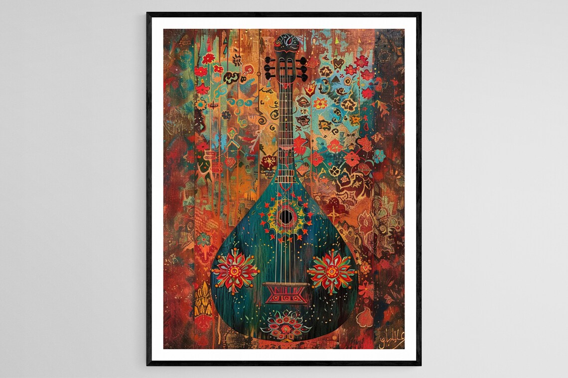 Jaltarang With Decorative Patterns Poster Print