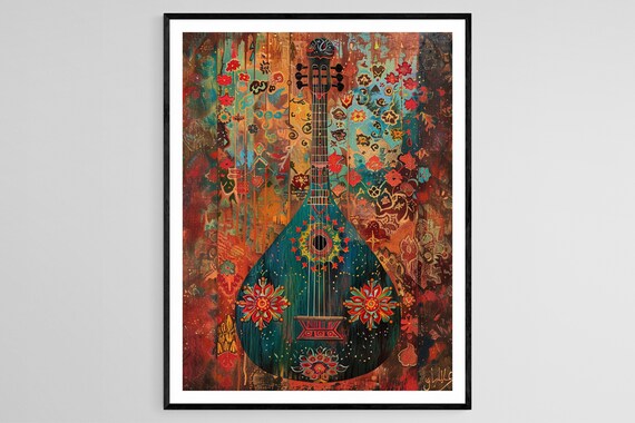 Jaltarang With Decorative Patterns Poster Print