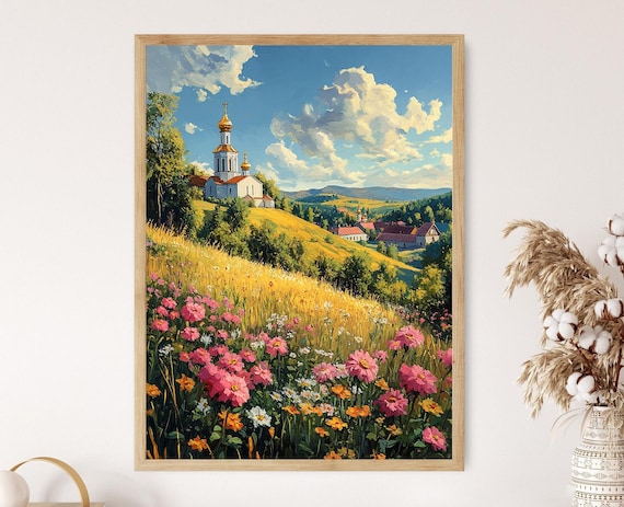 Suzdal Russia Rolling Hills Golden Church Domes Landscape Poster