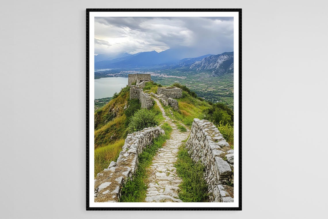 Rozafa Castle Art Print Shkodr Albania Ancient Fortress Lake View