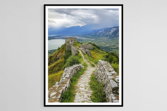 Rozafa Castle Art Print Shkodr Albania Ancient Fortress Lake View