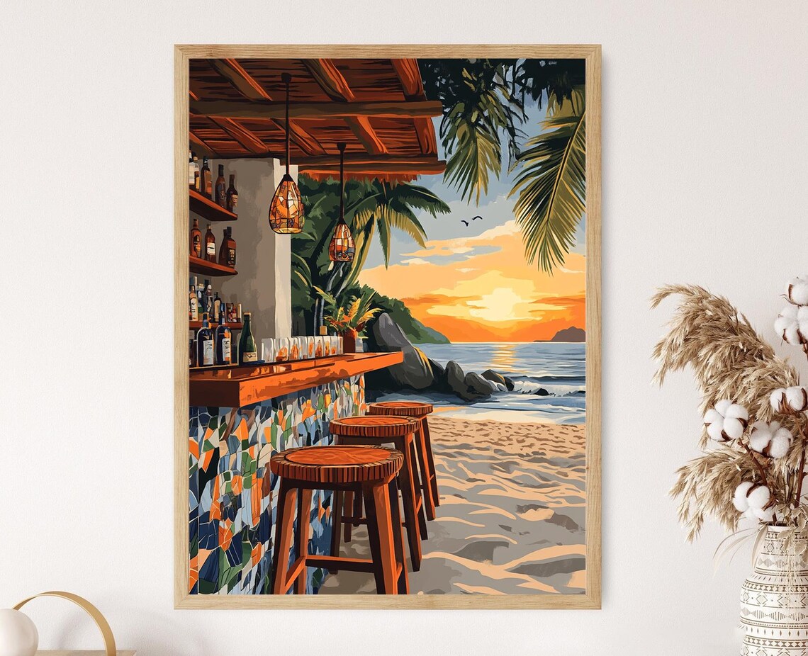 Praia Do Forte Beach Bar, Brazilian Sunset Decor