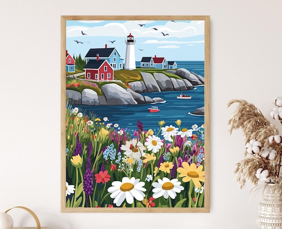 Peggys Cove Lighthouse, Nova Scotia Travel Poster
