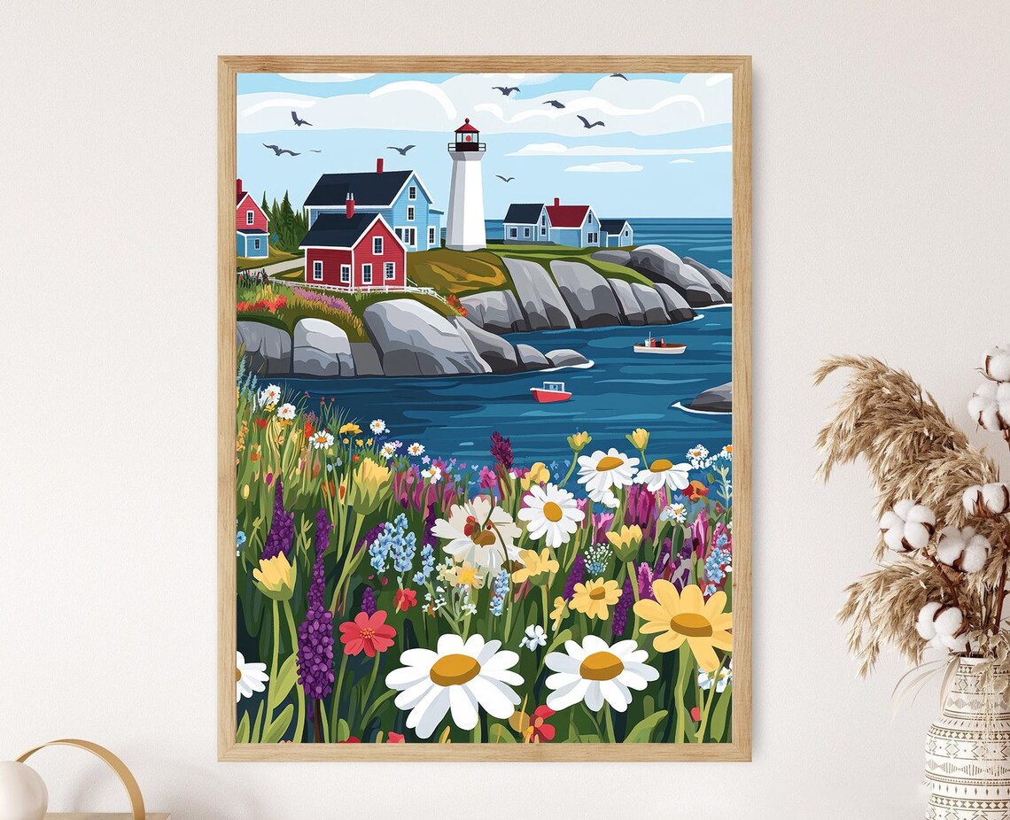 Peggys Cove Lighthouse, Nova Scotia Travel Poster