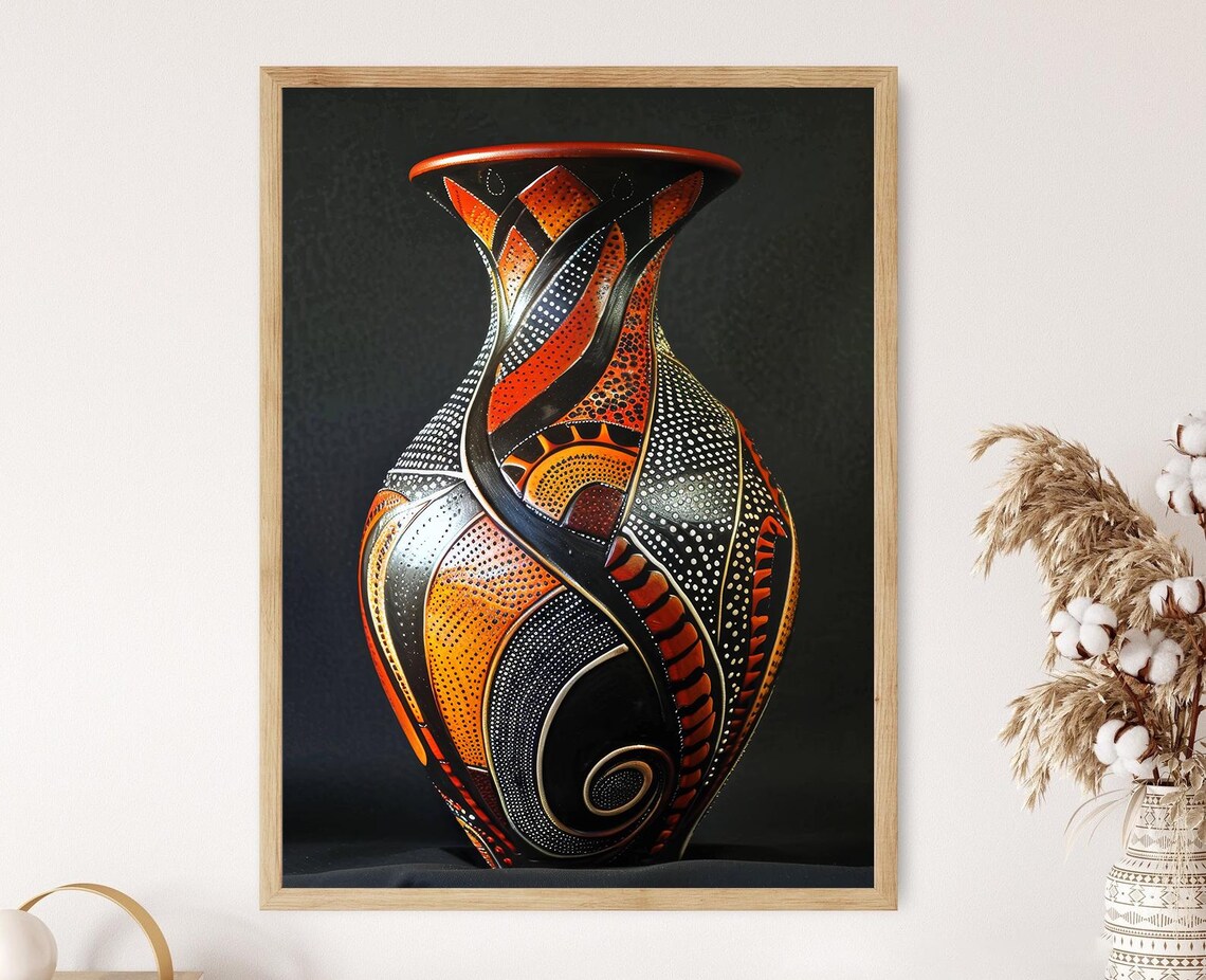 Traditional Zulu Pottery Art Print, African Ceramics