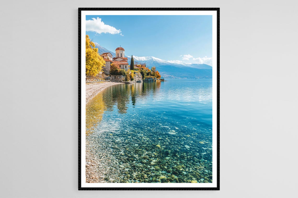 Lake Ohrid North Macedonia Art Print Crystal Clear Water Ancient Monasteries